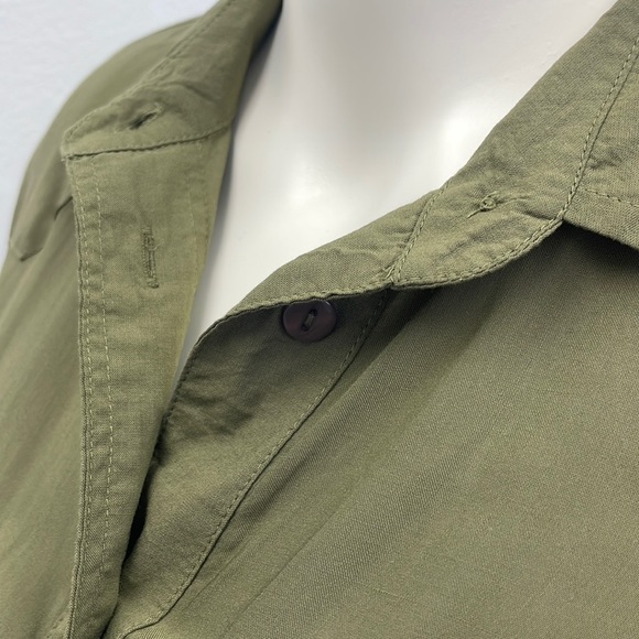 Frye • Olive Green Button-down Addie Top with Front Chest Pockets - Picture 6 of 12